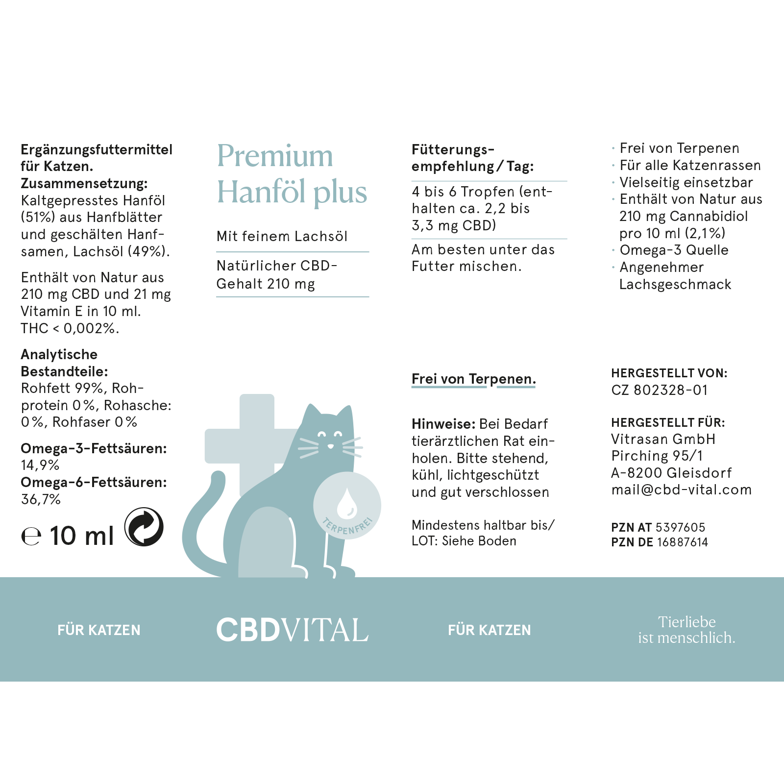 CBD Vital Hanföl Katzen 10 ml